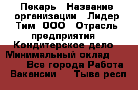 Пекарь › Название организации ­ Лидер Тим, ООО › Отрасль предприятия ­ Кондитерское дело › Минимальный оклад ­ 22 300 - Все города Работа » Вакансии   . Тыва респ.